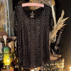 Juicy Couture Black and Silver dotted Short Sleeve Top